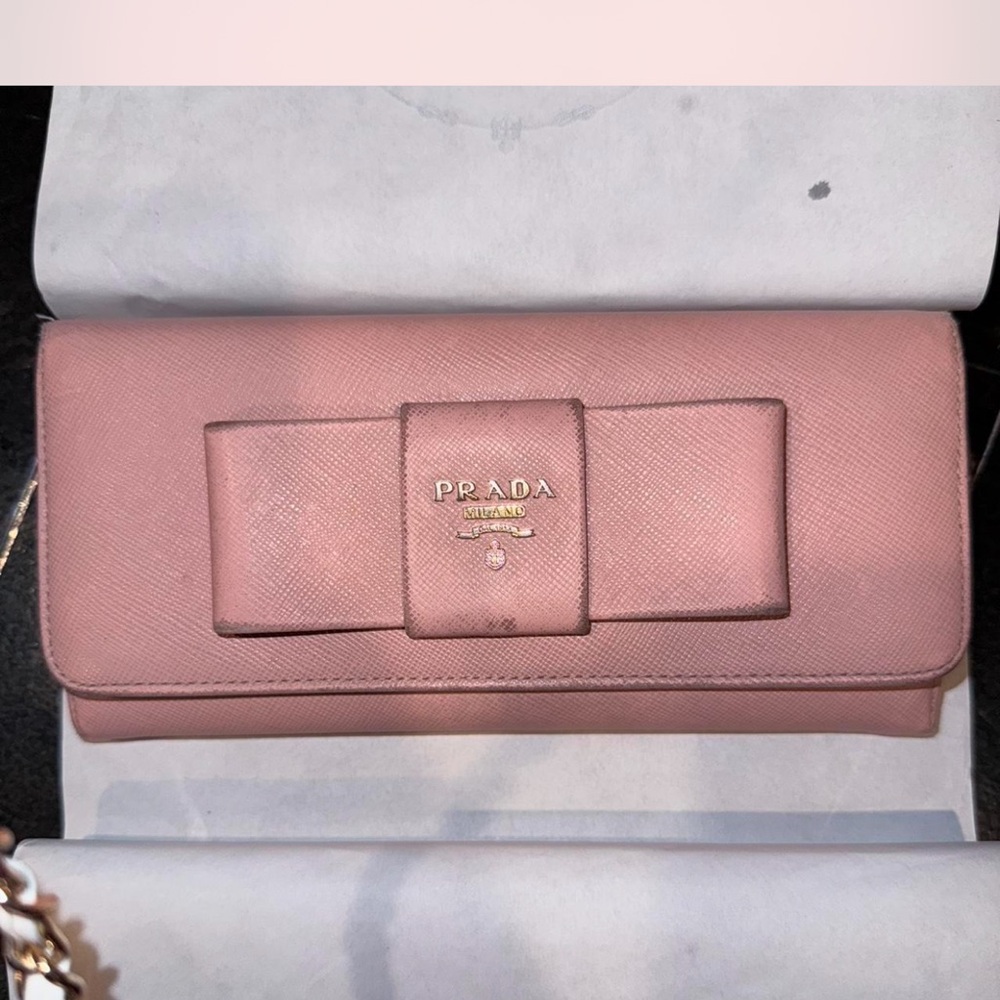 Prada Pink Leather Clutch wallet